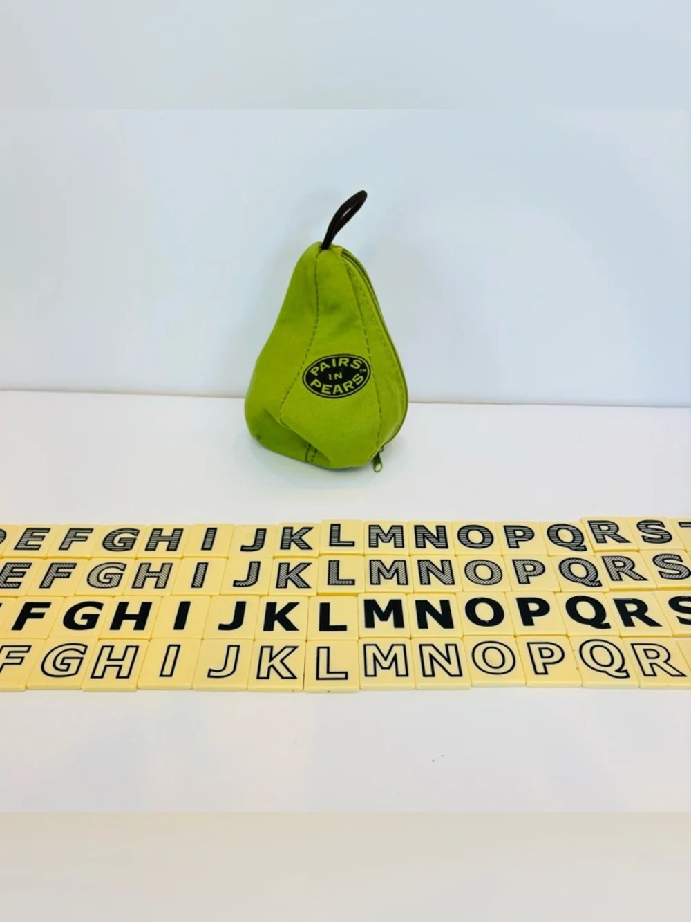 PairsinPears Bananagrams Pre Production Prototype Pairs In Pears Word Tile Game